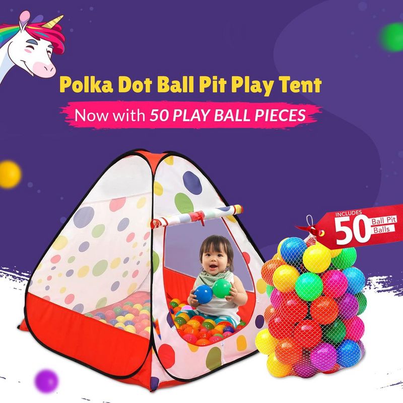 Kiddey Ball Pit Play Tent, Perfect Playhouse for Kids, Foldable and Easy Set Up - Triangle Design, 3 of 8