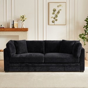 Christopher Knight Home Sany Modern 83.5" 3-Seater Chenille Upholstered Sofa with Flared Arms and Cushions - 1 of 4