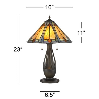 Bronze Stained Glass Traditional Accent Table Lamp 23" High