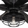 60" Possini Euro Design Defender Modern Industrial Indoor Outdoor Ceiling Fan LED Light Remote Matte Black Damp Rated Patio House - 3 of 4