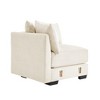 Vynxaria 28" Cream Corduroy Corner Sofa - Extra-Wide Thick Armrests, Oversized Deep Seating, Modular Design, Movable Ottoman, with Pillows - 4 of 4