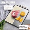 Attop Double Sided Steel Cutting Board Set for kitchen,Stainless Steel/Wheat straw pp Large for meat,Dishwasher Safe [16 * 11+12 * 8.3 Inch] - 4 of 4