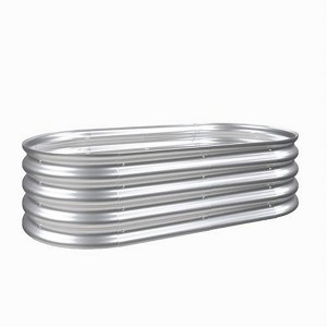 NAYSAYE Planter Raised Garden Bed Kit Galvanized Metal Planter Raised Bed Easy Assembly Rust Resistant for Outdoor Garden, Silver, 48"*24"*12" - 1 of 4