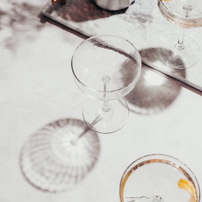 Libbey Paneled Clear Glass Coupe Cocktail Glasses, Set of 4