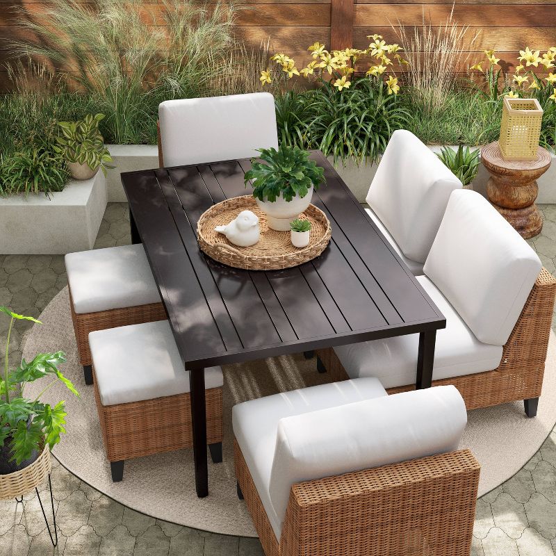 Brookfield Rectangle Patio Dining Table - Light Brown - Threshold&#8482;, 3 of 6