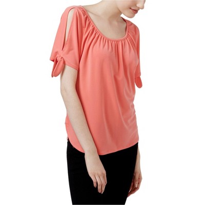 I.N.C International Concepts Womens Cold Shoulder Knit Blouse, Red, Small