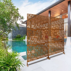 CAVINAS Patio Decorative Screen Metal Fence Privacy Screen with Arrow Pattern for Outside and Garden, 76" H×48" W - 1 of 4