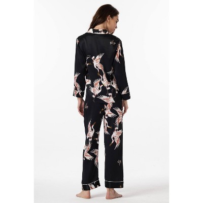 SilkSilky Women's  Printed Classic Binding Trim Womens Pajama set