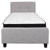 Flash Furniture Tribeca Button Tufted Upholstered Platform Bed with Memory Foam Pocket Spring Mattress - image 4 of 4