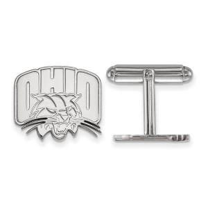 Black Bow Jewelry Sterling Silver Ohio Bobcats NCAA Cuff Links - 1 of 3