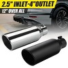 GOTGELIF 2.5" Inlet 4" Outlet Stainless Steel Car Exhaust Tip Exhaust Muffler with Rolled Edge - 2 of 4