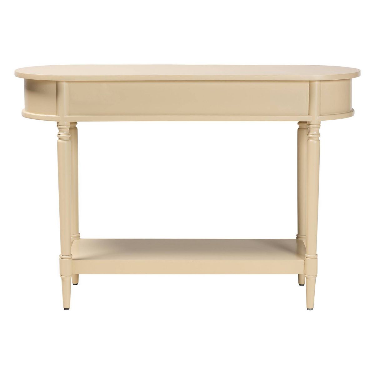 bali & pari Liba Console Table 3-Drawer Accent Table with Open Shelf Storage Beige - thumbnail 5