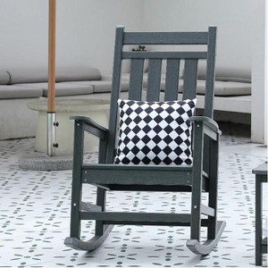 KTMBDW Oversized Patio Rocking Chair with Wood-Texture, Outdoor Rocking Chairs Porch Rocker for Adults - 1 of 4