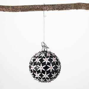 5"H Sullivans Black & White Cardinal Ball  Multicolored Christmas Ornaments - 1 of 2