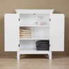 Teamson Home Stratford Freestanding Bathroom Cabinet with Two Doors White : Microfiber, Machine Washable, Non-Slip Backing - 3 of 4