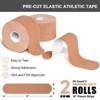 Itopfox Kinesiology Tape, 2 Rolls Cotton Latex Free Hypoallergenic Elastic Precut Strips, Waterproof Athletic Tape for Knees Pain Injuries Sprains - 2 of 4
