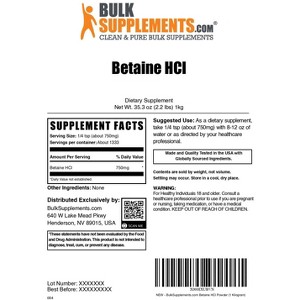 BulkSupplements Betaine HCl Powder - 1 of 4