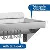 Stainless Steel Shelf, 2 Pack 12"x36" Wall Mount Storage Rack with 6 Hooks - NSF Certified for Kitchen Cookware - 4 of 4