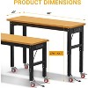 60" Wide Adjustable Workbench with Power Outlets, 2200 LBS Heavy-Duty Work Table with Bamboo Top & Leveling Feet for Garage, Workshop, Home & Office - 3 of 4