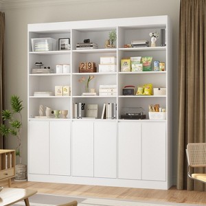 FUFU&GAGA White Large Storage Cabinet: Rich Storage Space in a Minimalist Design - 1 of 4