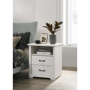 Gulches 2 Drawer Nightstand with Open Top Shelf, USB-A and USB-C Ports, Black Metal Handles 35LBS Top Capacity - 1 of 4