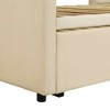 MAYEERTY Twin Size Upholstered Daybed, Pop Up Trundle, Bedroom, Beige - 3 of 4