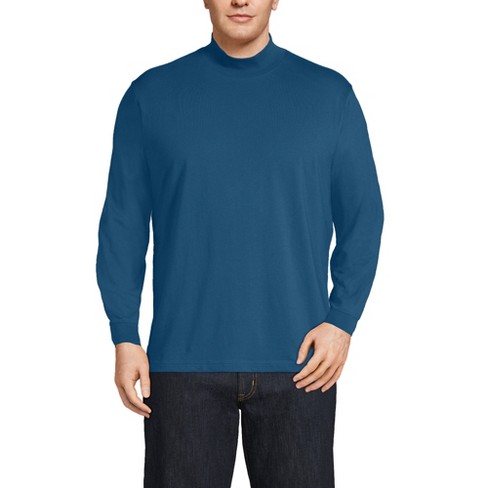 Lands End Men s Big Tall Super t Mock Turtleneck 2x Big Tall Evening Blue Target