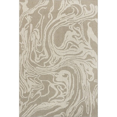 Nuloom Leisa Abstract 3x5 Indoor/Outdoor Accent Rug for Living Room Patio Deck Front Porch Entryway Kitchen, Beige/Ivory