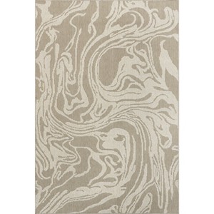 Nuloom Leisa Abstract 3x5 Indoor/Outdoor Accent Rug for Living Room Patio Deck Front Porch Entryway Kitchen, Beige/Ivory - 1 of 4