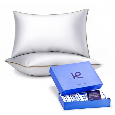 Kickoff 100% Bamboo Viscose Trimmed Pillowcases Only, Hidden Zipper, Cooling Breathable, Bedding Pillow Covers for Hot Sleepers