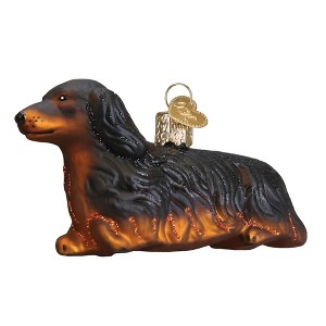 Old World Christmas Glass Blown Ornament for Christmas Tree, Long Haired Dachshund - 1 of 4