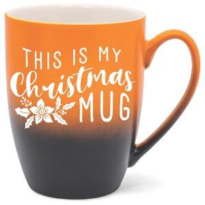 Elanze Designs This Is My Christmas Mug Two Toned Ombre Matte Orange and Black 12 ounce Ceramic Stoneware Coffee Cup Mug - 1 of 4