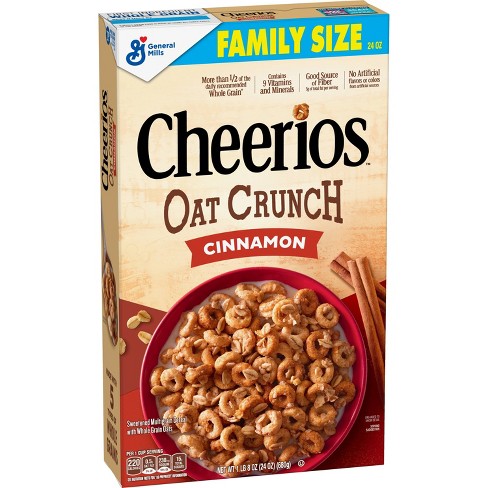 General Mills Family Size Cheerios Oat Crunch Cinnamon Cereal 24oz Target