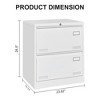 NicBex 2 Drawer Lateral File Cabinet with Lock,Under Desk Office Storage File Cabinet for Home Office Letter/Legal/A4/F4 - 3 of 4