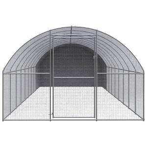 vidaXL Chicken Coop Silver and Silver Gray Galvanized Steel Large - 1 of 4