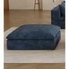 PAGED 35" Chenille Wooden Ottoman, Modern Sectional Sofa Footstool Module with High-density Sponge, Vanity Chair for Living Room, Bedroom - 2 of 4