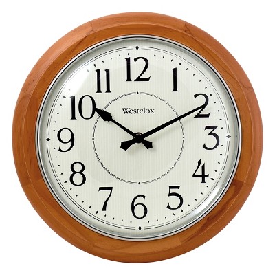 12.5" Natural Wood Wall Clock with Quiet Sweep Movement