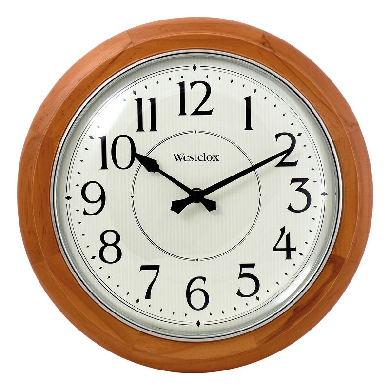 12.5&#34; Wood Wall Clock with Quiet Sweep Natural - Westclox, 3 of 6