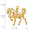 Black Bow Jewelry 14 Two Tone Gold Prancing Horse with Pink Heart Pendant - 4 of 4