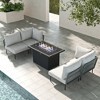 LayinSun 5 Pieces Rope Woven Patio Furniture Set, Modern Modular Sectional Sofa with Fire Pit Table and Upgrade Thickness Cushion - 2 of 4
