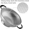 18/8 Stainless Steel Colander, Easy Grip Micro-Perforated 5-Quart Colander, Strainer with Riveted and Heat Resistant Handles - 2 of 4