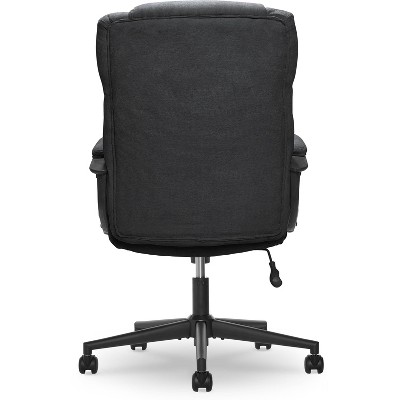 Modern Executive High-Back Black Microfiber Swivel Office Chair