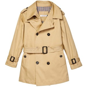 Isaac Mizrahi Boys Double Breasted Belted Raincoat with Epaulettes - 1 of 4