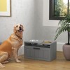 PawHut Elevated Dog Bowls, Raised Dogs Bowl Stand with 2 Stainless Steel Bowls, 25L Storage Drawer and Slow Feeder Mat - 2 of 4