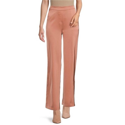 Calvin Klein Womens Satin Pull On Wide Leg Culotte Dress Pants