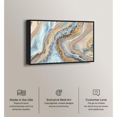 Luxurious Geode Abstract Canvas Art in Black Frame, 31" x 46"