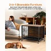 Wooden Dog Crate Furniture with Wheels and Double Door – Modern Pet House, Removable Tray, Stylish End Table for Living Room, Bedroom, and Outdoors - 2 of 4