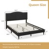 Costway Queen Size Upholstered Bed Frame with Nailhead Trim Headboard Wooden Slats Support - image 3 of 4