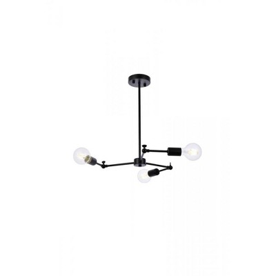 Elegant Lighting Furlong 3 lights black pendant