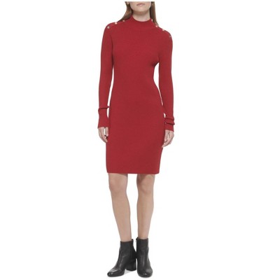 Tommy Hilfiger Womens Rib Knit Sweater Dress